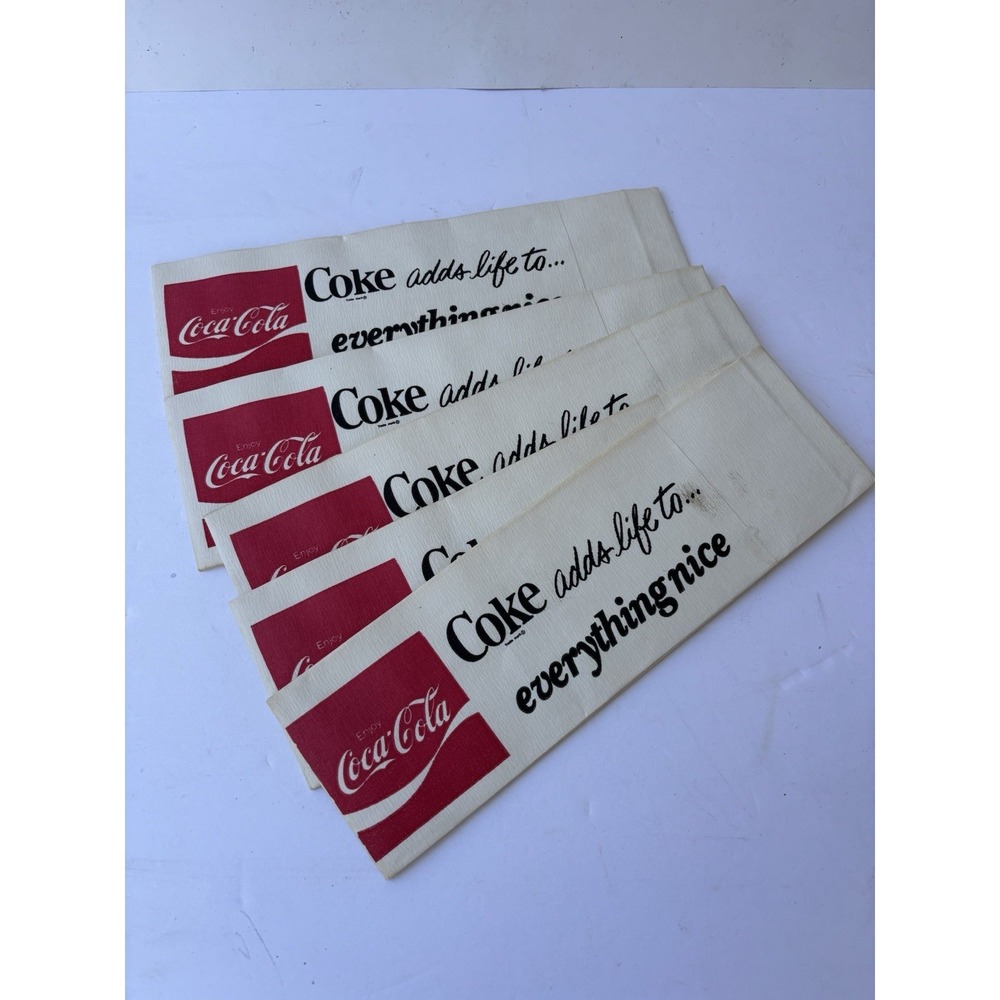 Vintage Coca-Cola Advertising 5 Lot Coke Paper Cap Hat It's The Real Thing‎ NOS